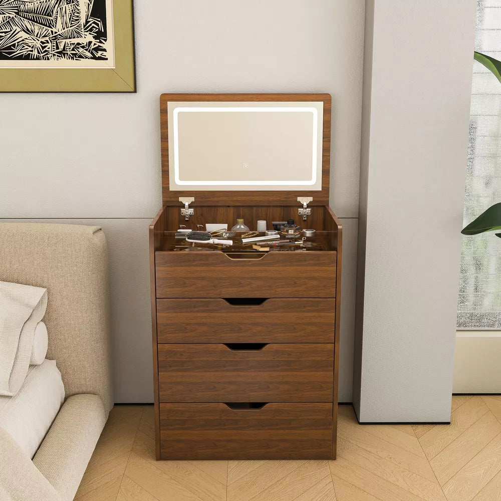 3-in-1 Makeup Vanity Oak