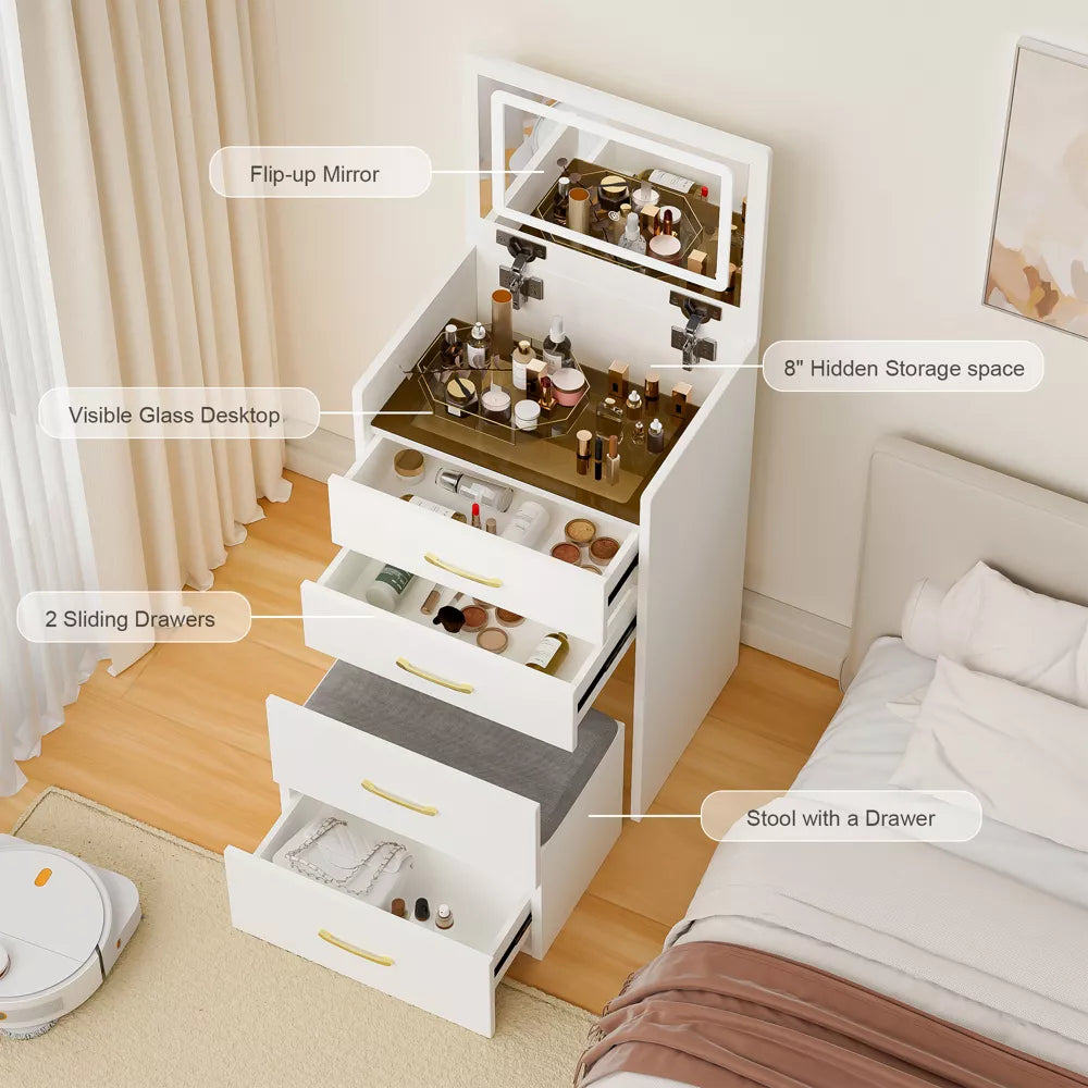 3-in-1 Makeup Vanity Table