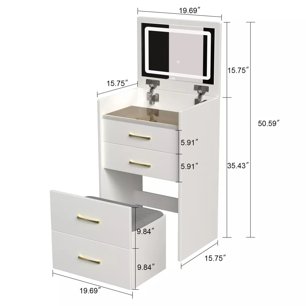3-in-1 Makeup Vanity Table