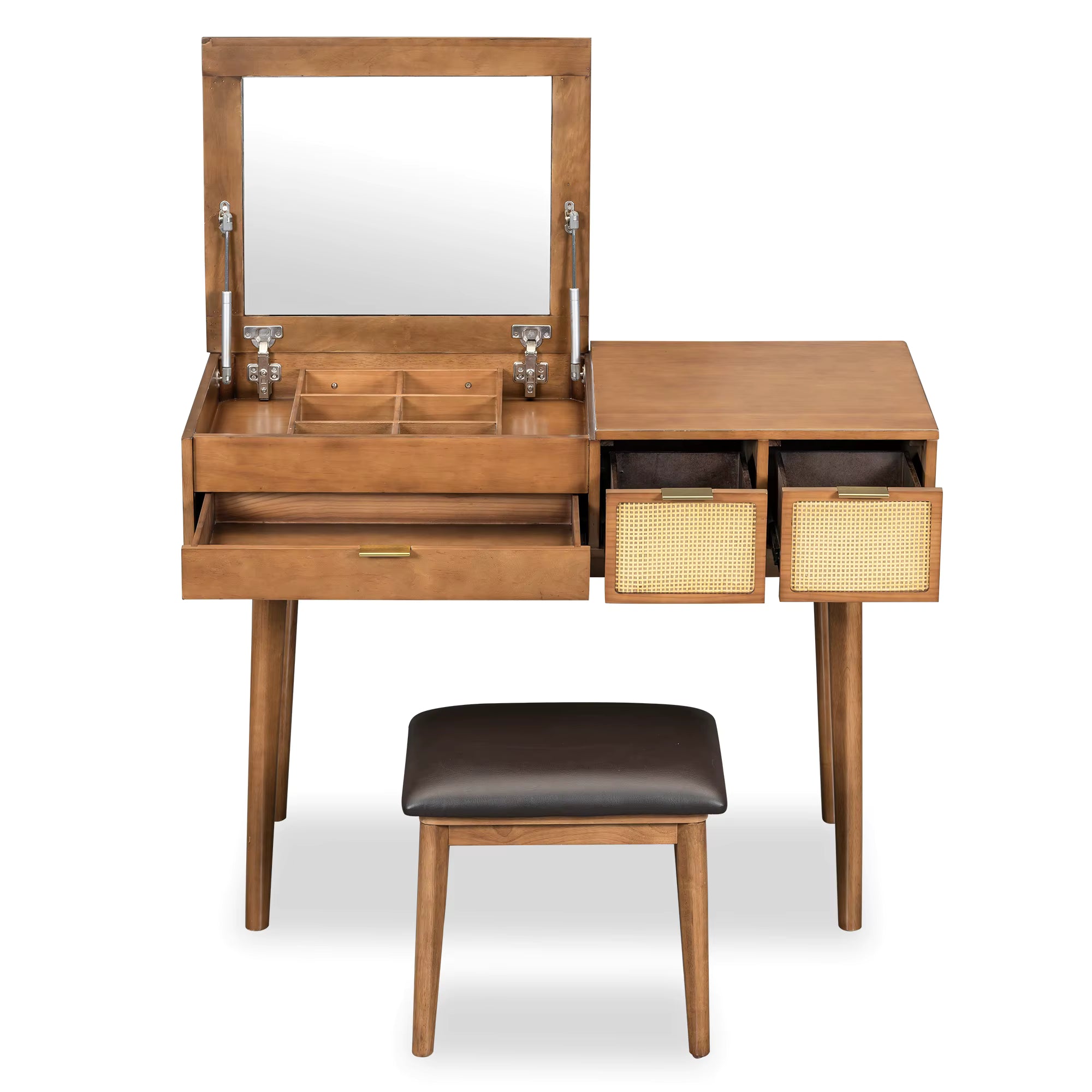 Vanity Desk With Mirror & Stool