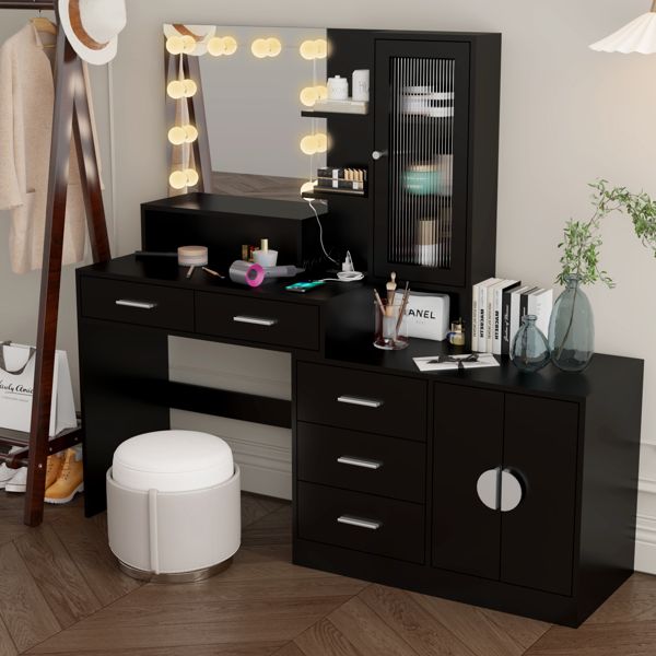 Makeup Vanity Desk with Charging Station