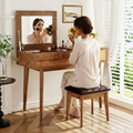 Vanity Desk With Mirror & Stool