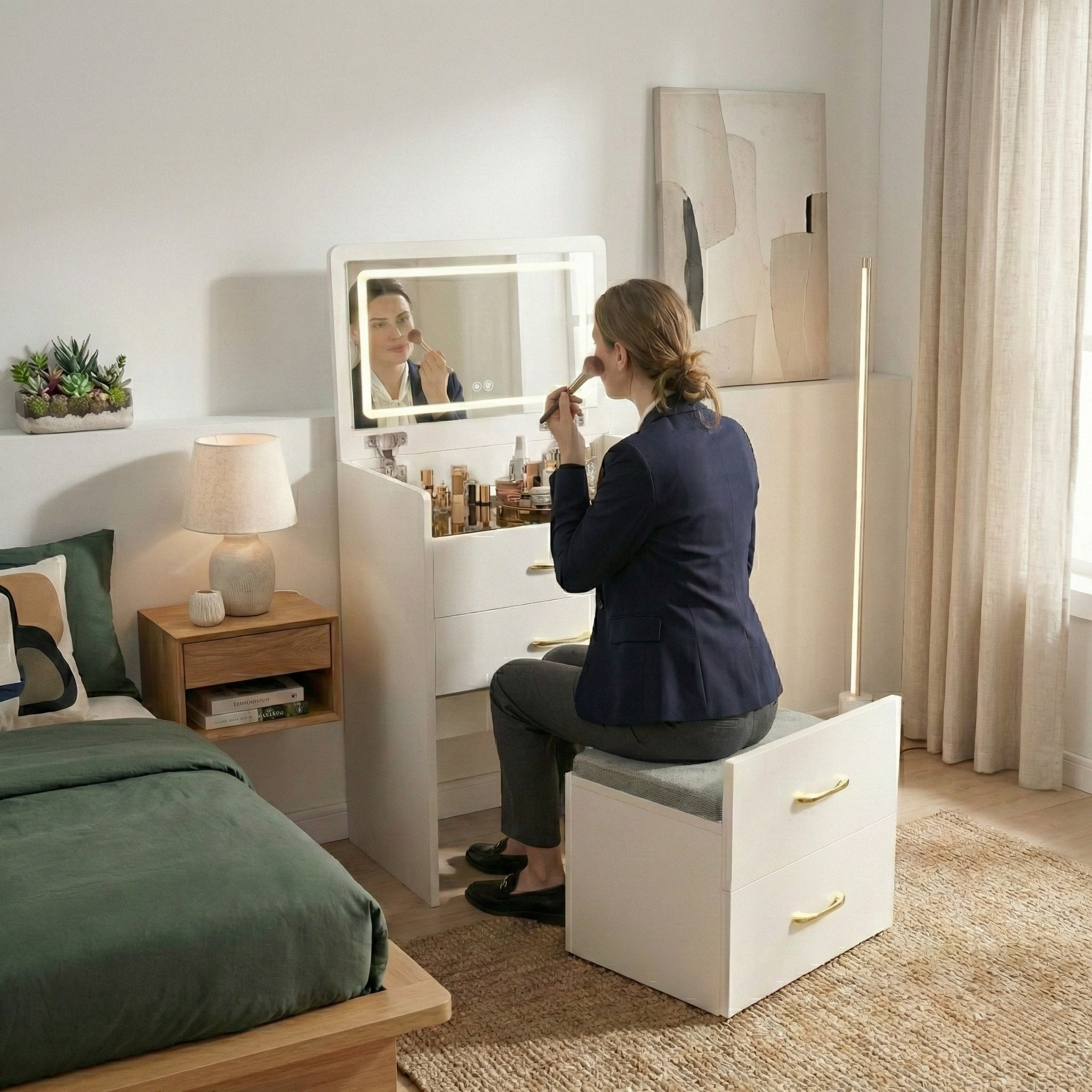 3-in-1 Makeup Vanity Table